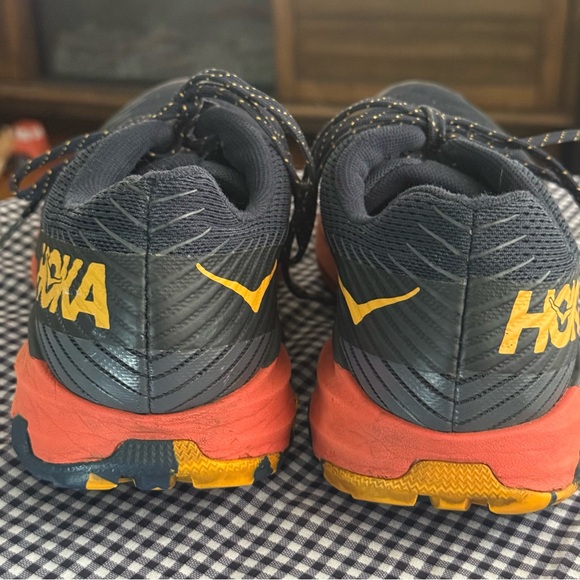 Hoka One One Men\'s Blue and Orange Athletic Shoes